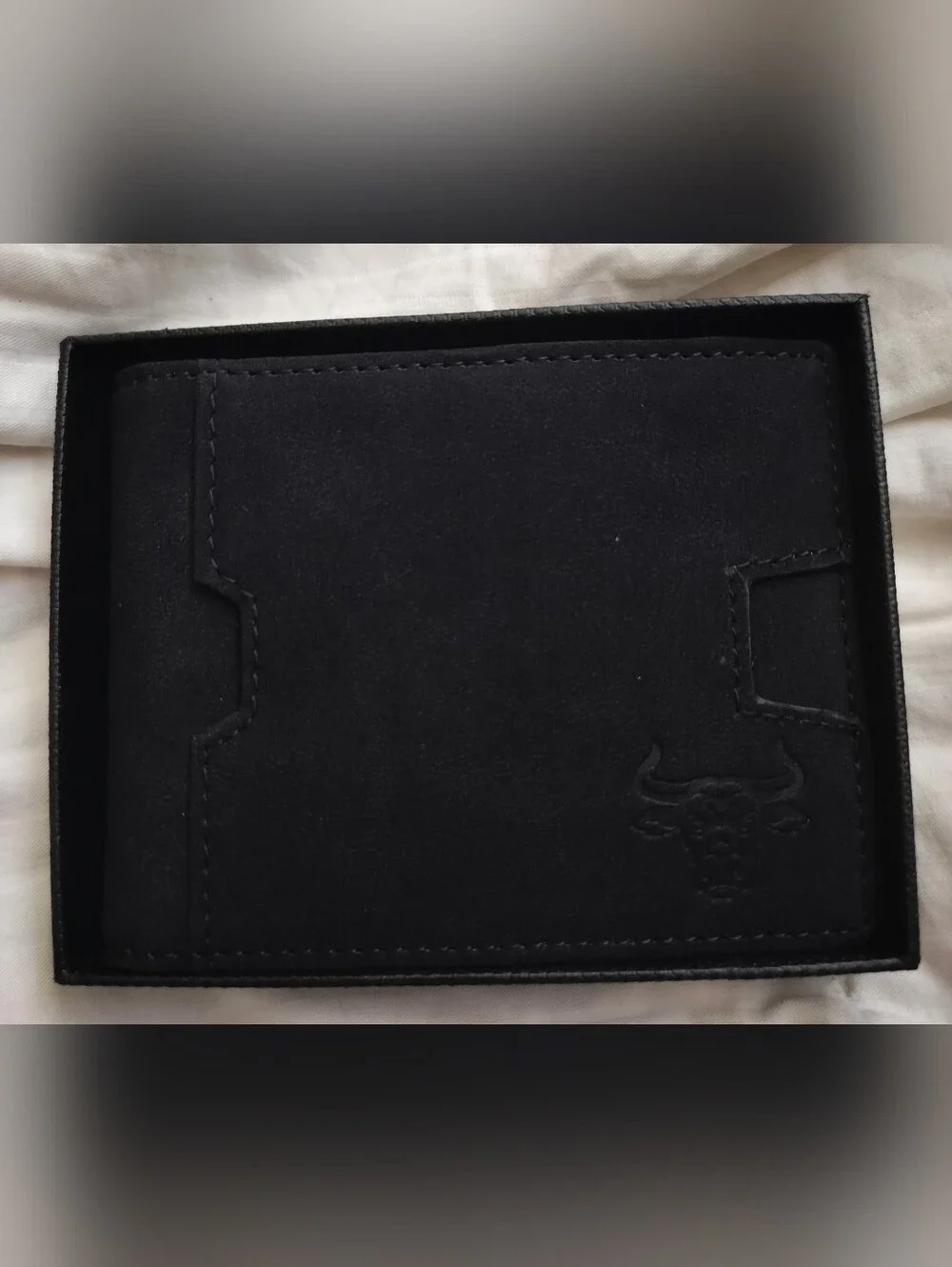 New Bullmind Black Leather Bifold Wallet